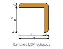 CANTONERA MDF ROBLE BARNIZ 40x40 L=2600
