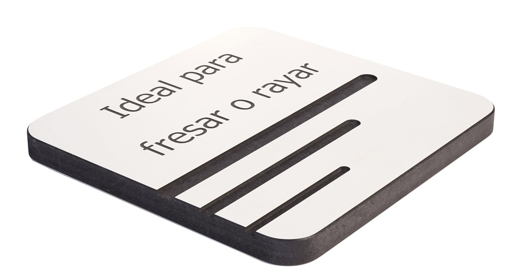 Melamina blanca soft III sobre MDF negro