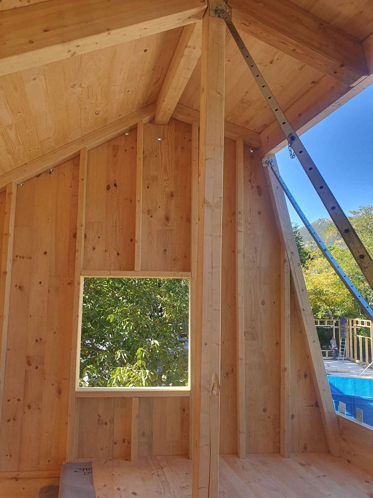 Paredes y forjados madera laminada machihembrada