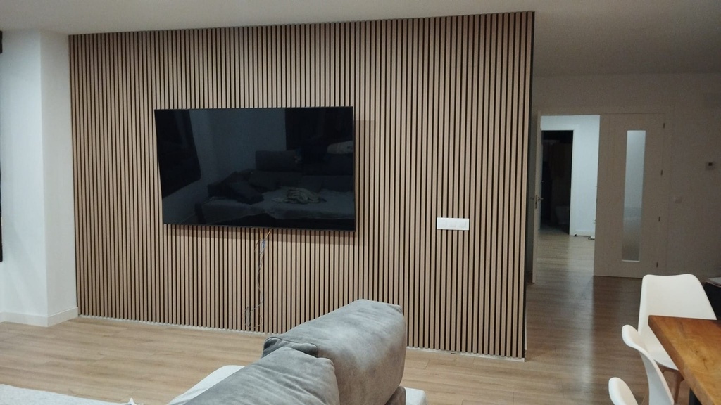 Panel ranurado base MDF coloreado negro | Maderas Planes