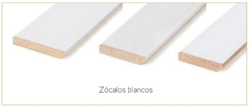 ZOCALO LACADO BLANCO HIDROFUGO 120x15 L=2250