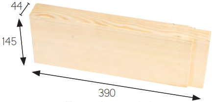 TACO REFUERZO PLADUR 390x145x44mm