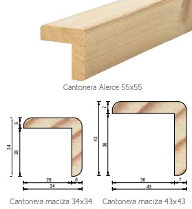CANTONERA ABETO SIN BARNIZ 34x34 L=3000
